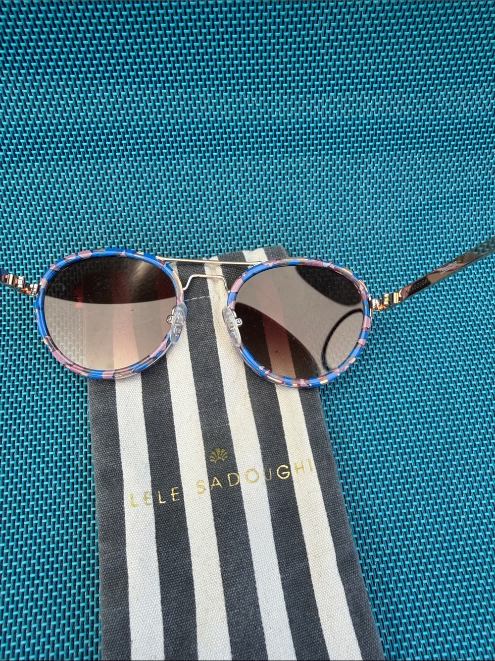 Lele Sadoughi Sunset Blue Downtown Aviators View 4